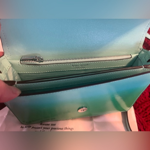 NWT Kate Spade Morgan Green Ombre Flap Chain Wallet Crossbody Handbag - Picture 9 of 12